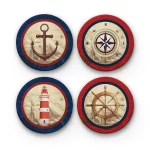Nautical Collection Two (Round) | Round Tile Coasters