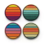 Retro Sunset | Round Tile Coasters