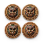 The Cute Owl | Round Tile Coasters