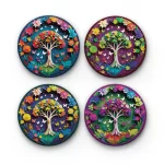 Tree of Life | Round Tile Coasters