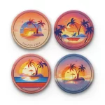 Tropical State of Mind | Round Tile Coasters