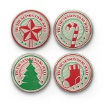 Vintage Rustic Christmas | Round Tile Coasters
