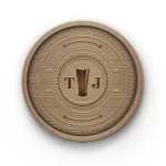 Wooden Barrel (Custom Initials) | Round Tile Coasters