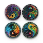 Ying Yang | Round Tile Coasters