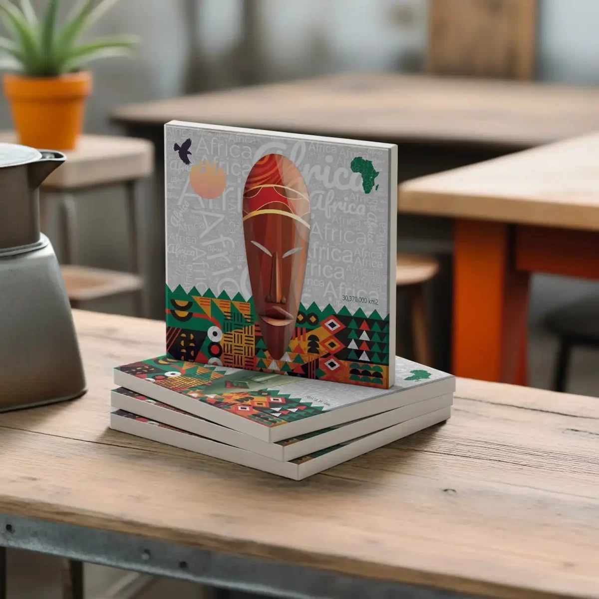 Africa's Masks v.1 | Square Tile Coasters - Image 2