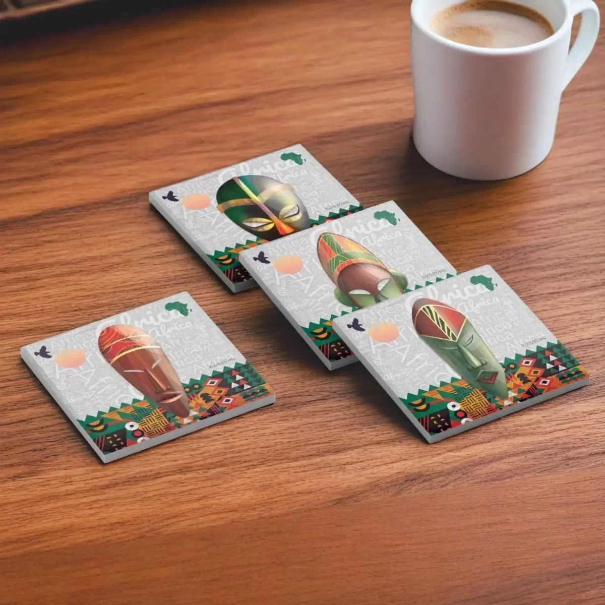 Africa's Masks v.1 | Square Tile Coasters - Image 4