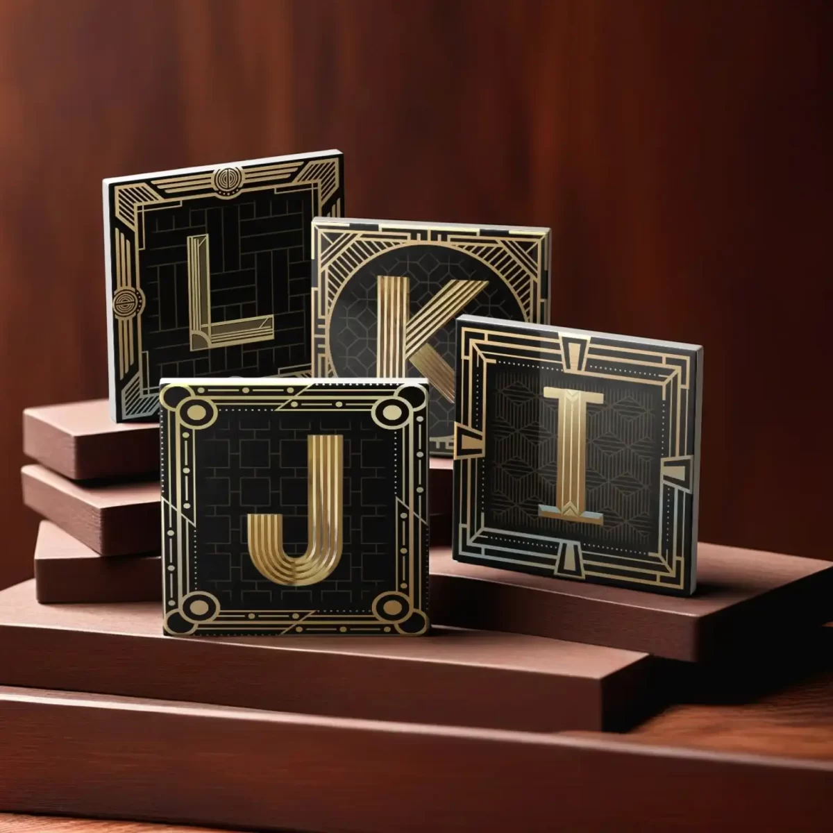 Art Deco Letters | Square Tile Coasters - Image 4