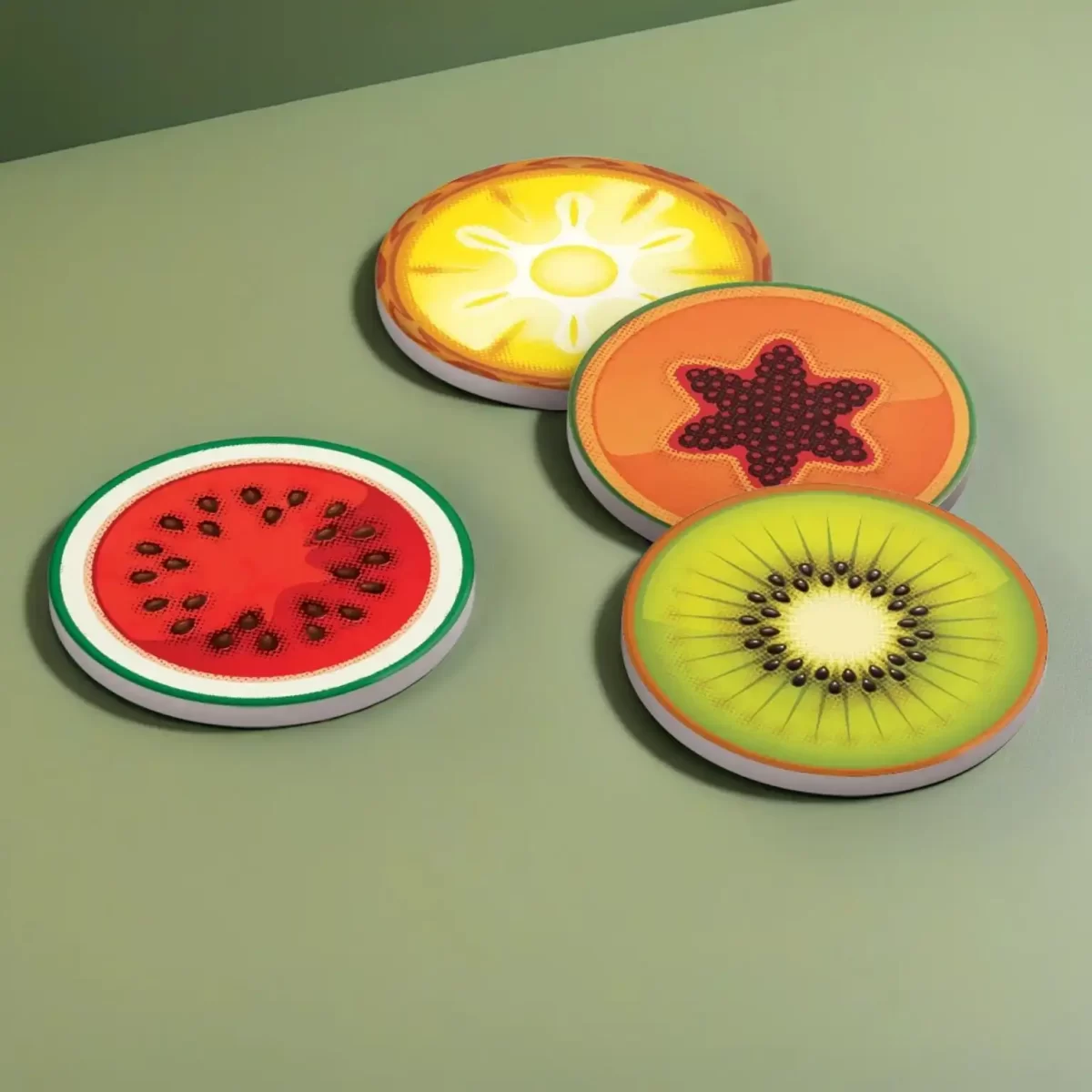 Assorted Fruits v.1 | Round Tile Coasters - Image 4