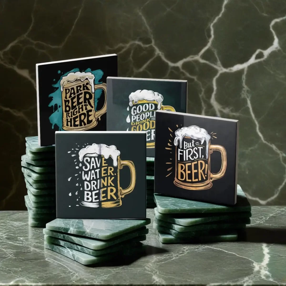Beer Sayings Set | Square Tile Coasters - Image 4