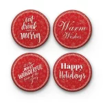 Christmas Pack III (Wishes) | Round Tile Coasters