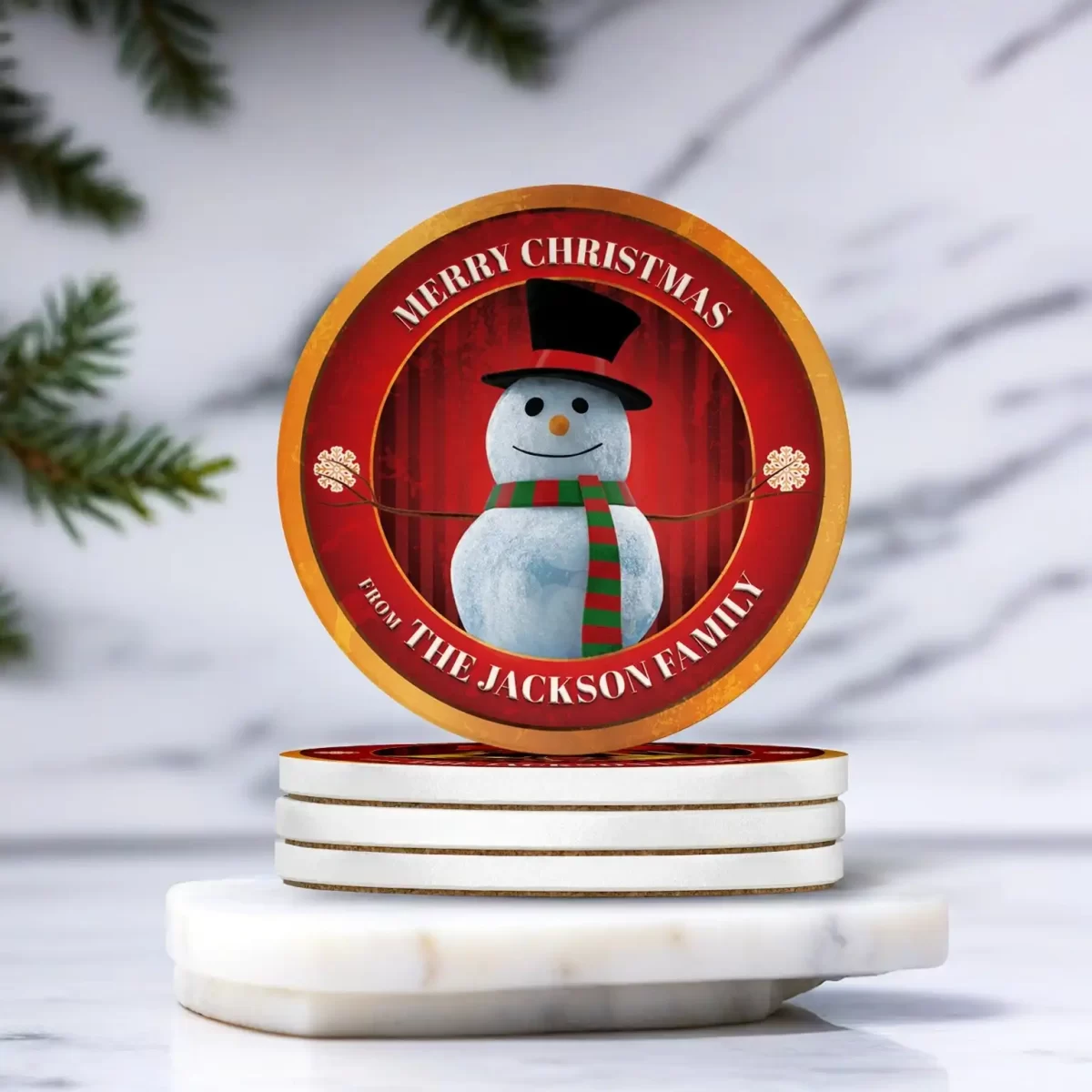 Christmas Pack V (Family Custom) | Round Tile Coasters - Image 2