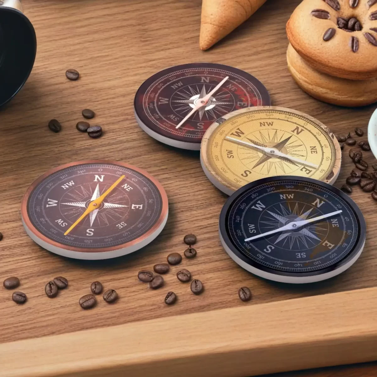 Compass Collection | Round Tile Coasters - Image 4