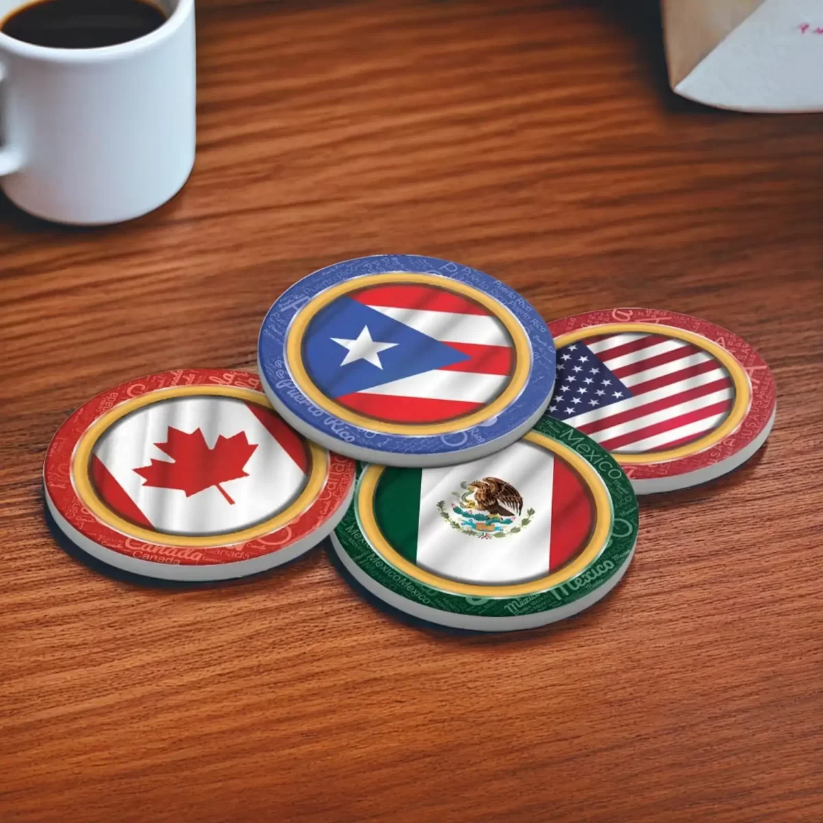 Countries Flag v.1 | Round Tile Coasters - Image 4