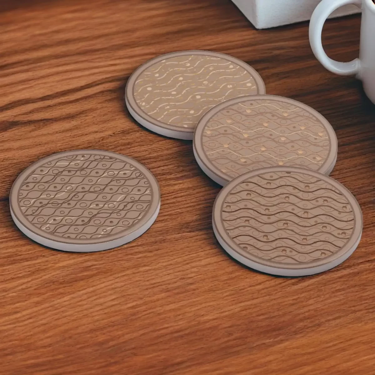 Dune Crest | Round Tile Coasters - Image 4