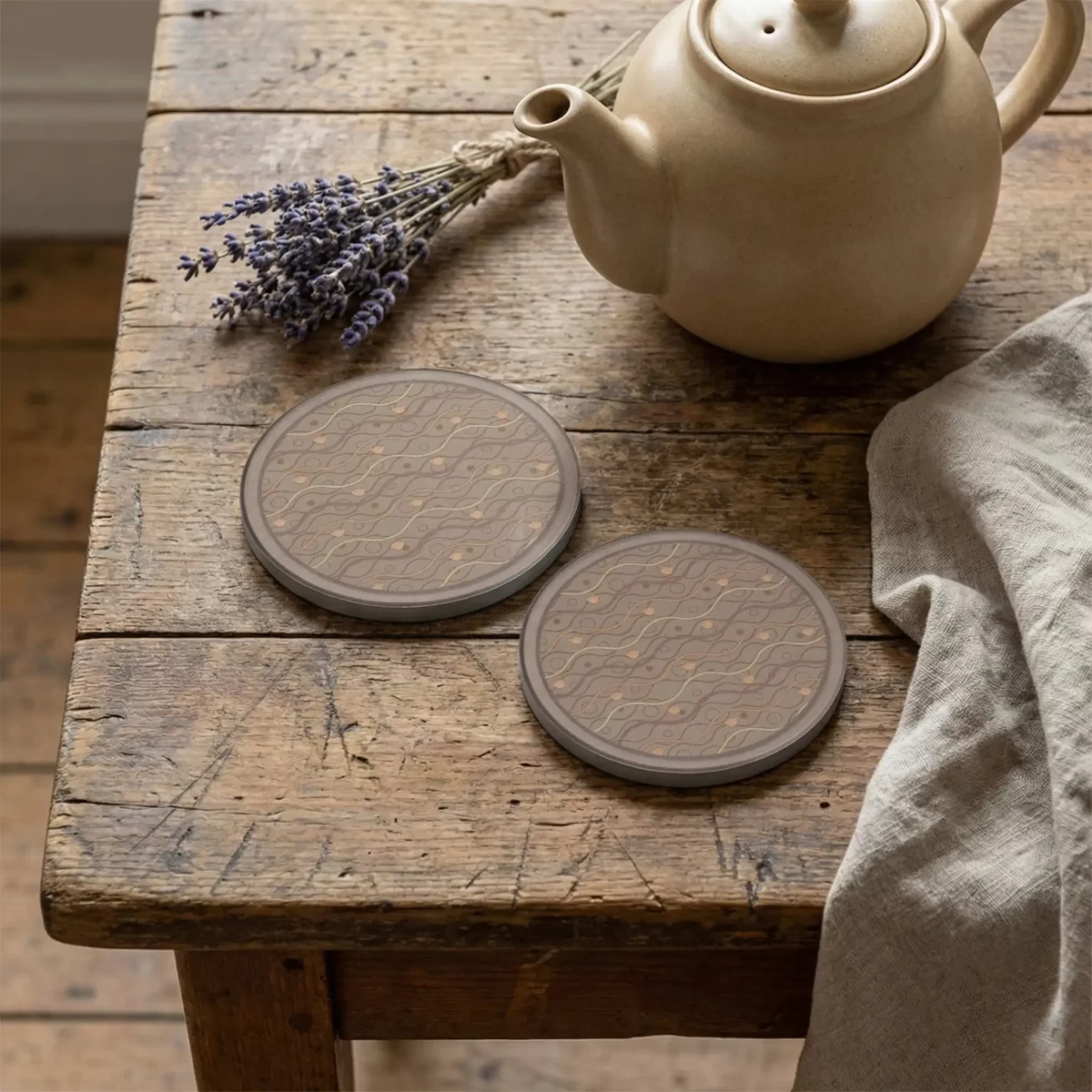 Dune Crest | Round Tile Coasters - Image 2