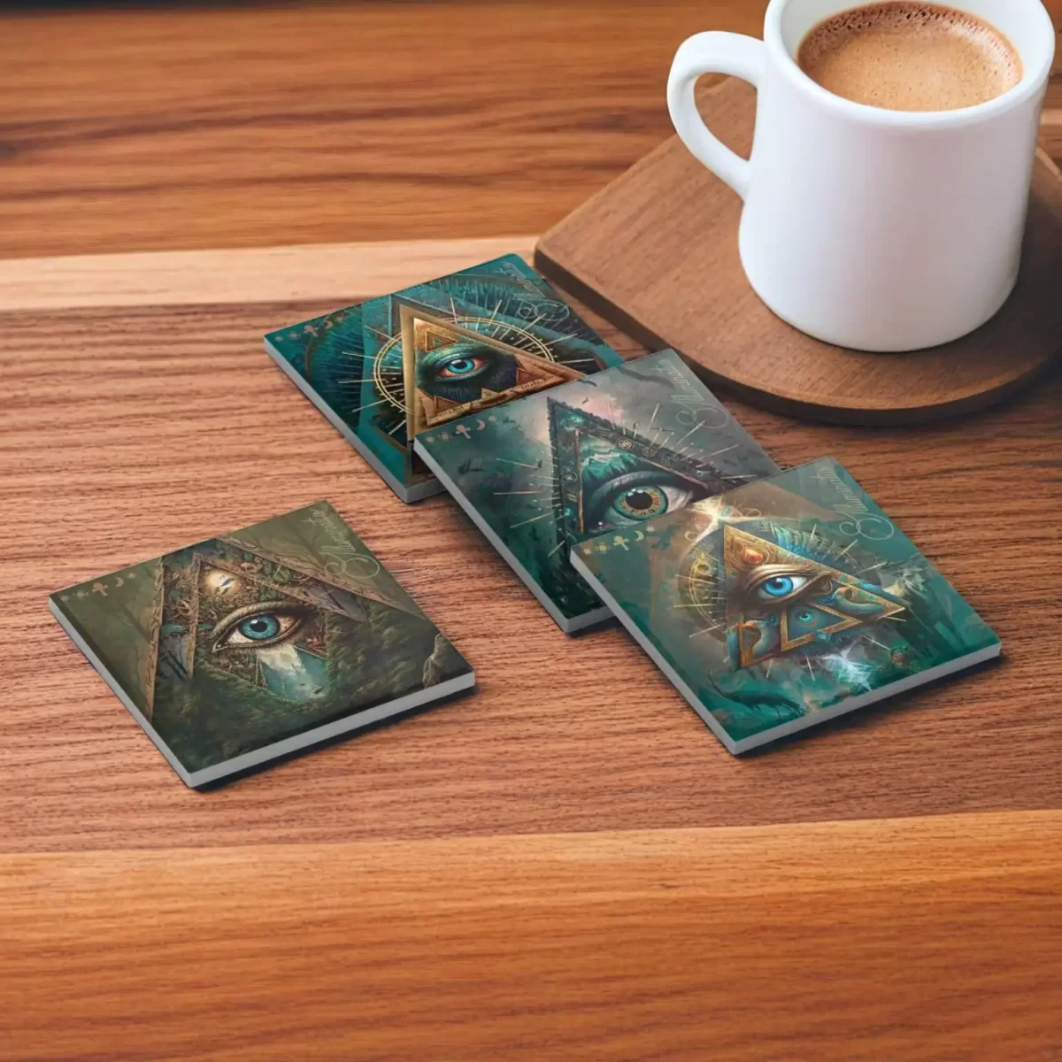 Elluminatus - The Eye | Square Tile Coasters - Image 4