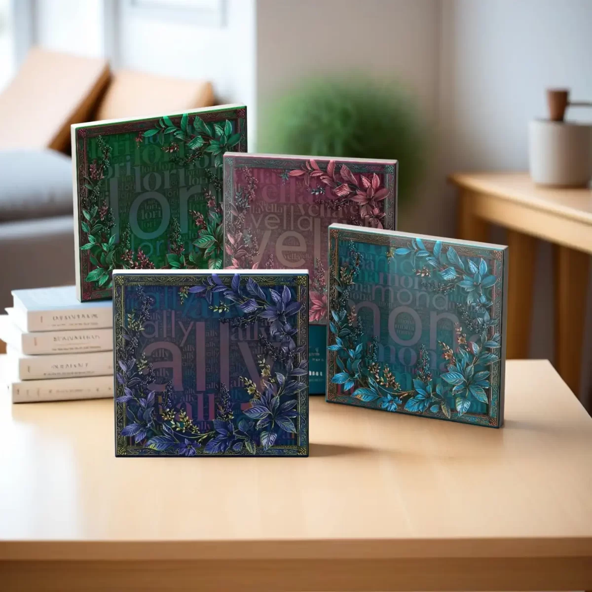 Embossed Floral (Custom) | Square Tile Coasters - Image 4