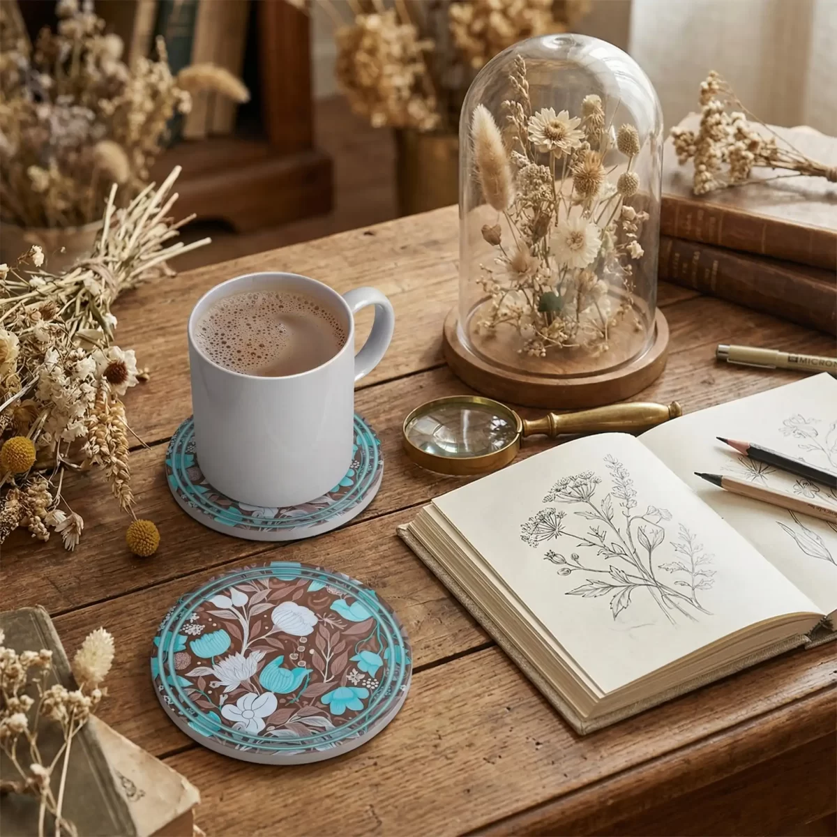 Flora-Cera | Round Tile Coasters - Image 2
