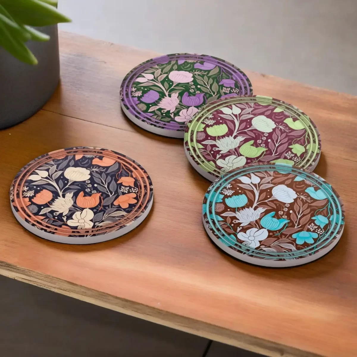 Flora-Cera | Round Tile Coasters - Image 4
