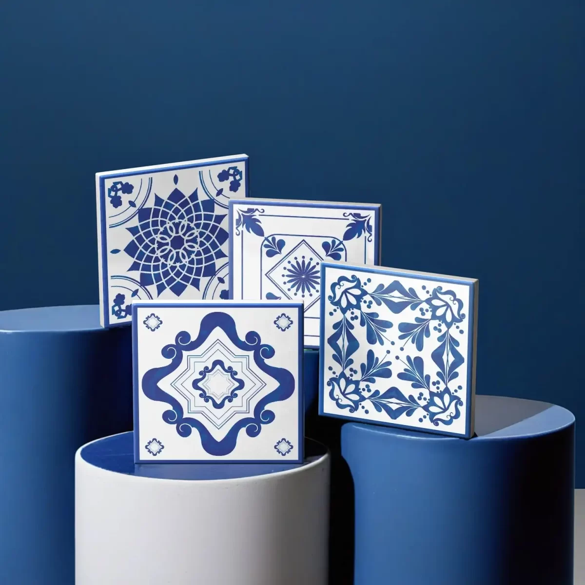 French Blue Design | Square Tile Coasters - Image 4