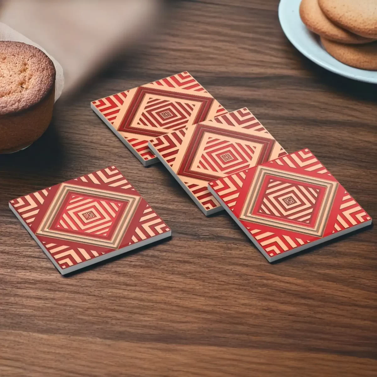 Geometric Creativity v.1 | Square Tile Coasters - Image 4