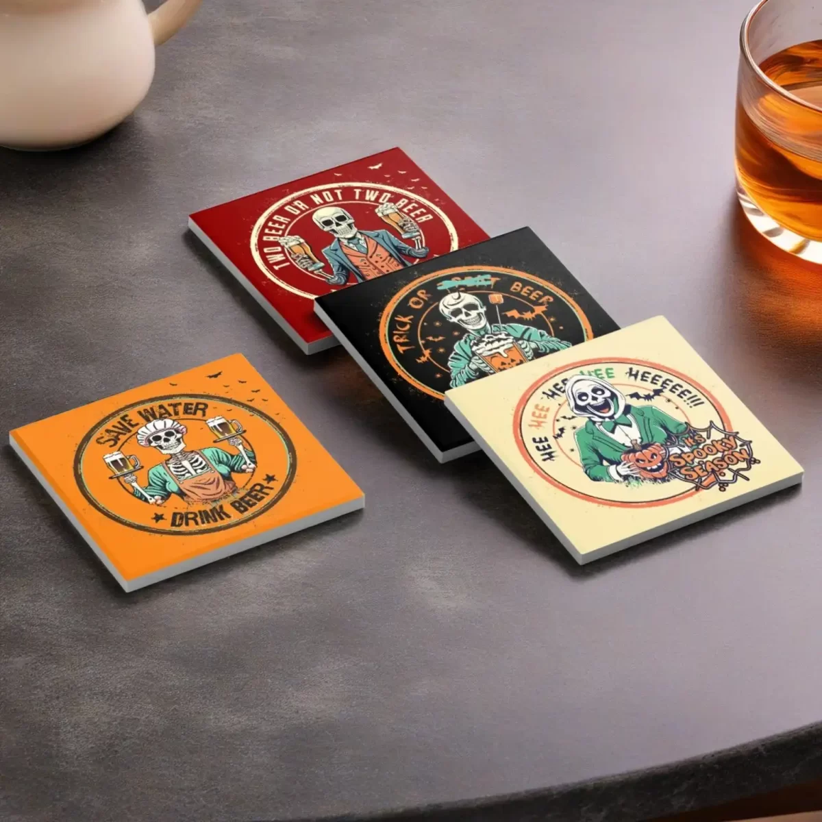 Halloween Beer Sayings | Square Tile Coasters - Image 4