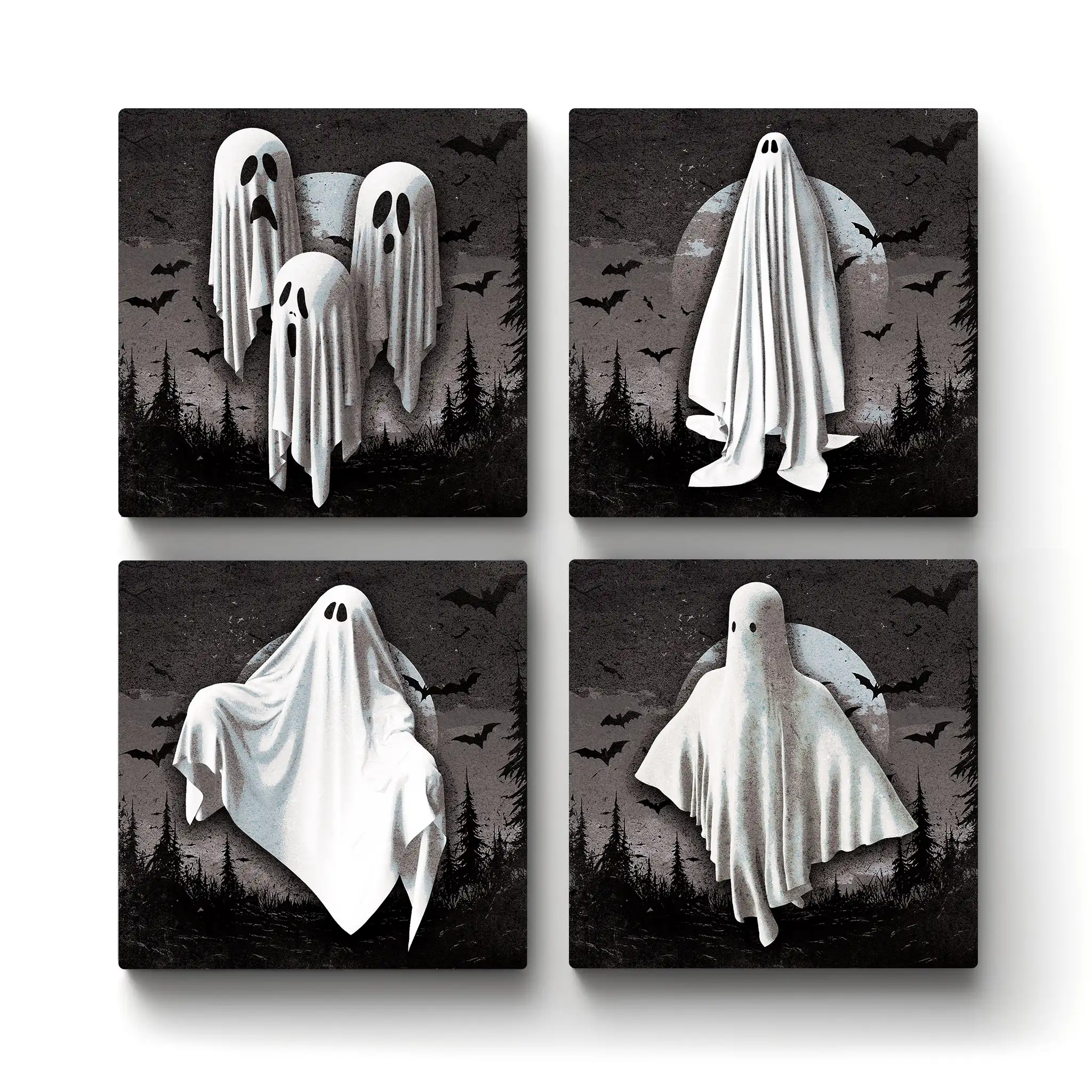 Halloween-Ghost-Main Halloween Ghost Coaster v.1 | Square Tile Coasters - Image 1