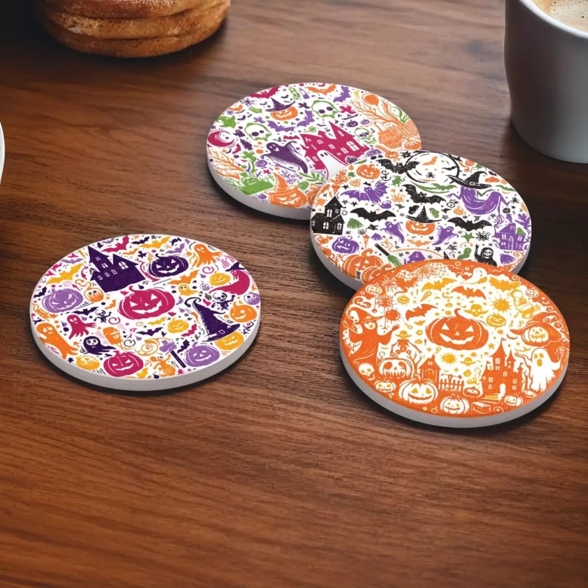 Halloween Pattern v.1 | Round Tile Coasters - Image 4