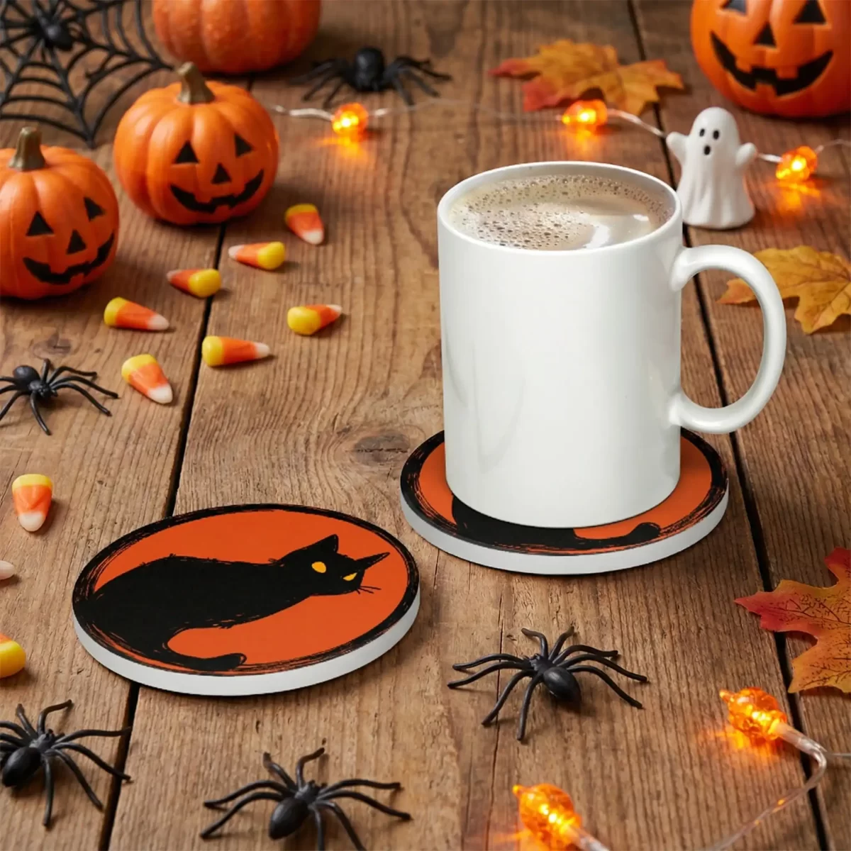 Halloween Round Designs v.1 | Round Tile Coasters - Image 2
