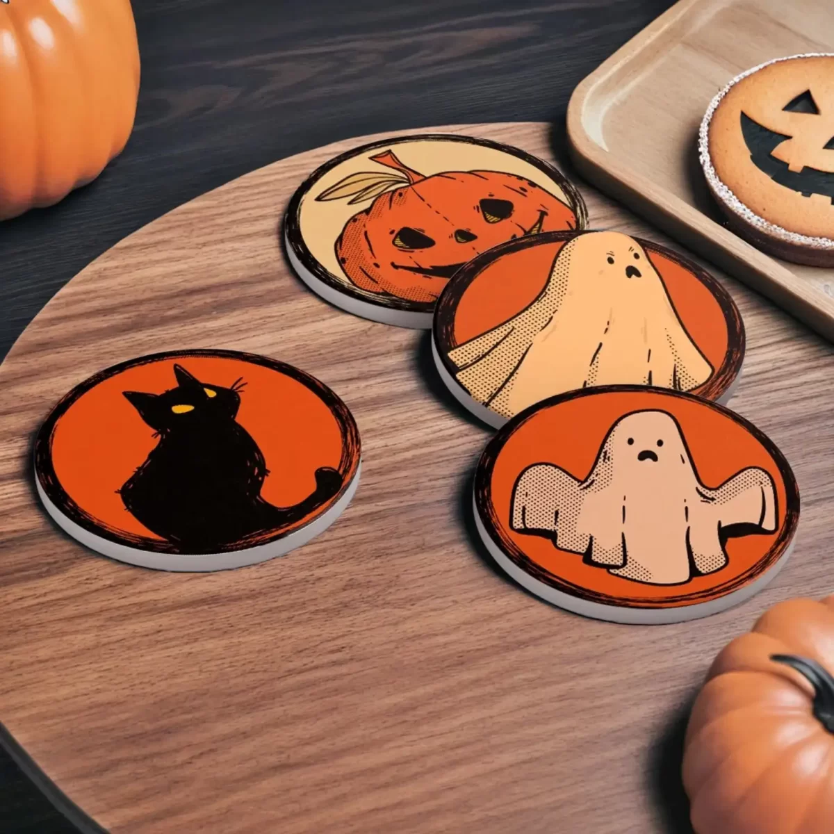 Halloween Round Designs v.1 | Round Tile Coasters - Image 4