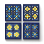 Harmonic Squares | Square Tile Coasters
