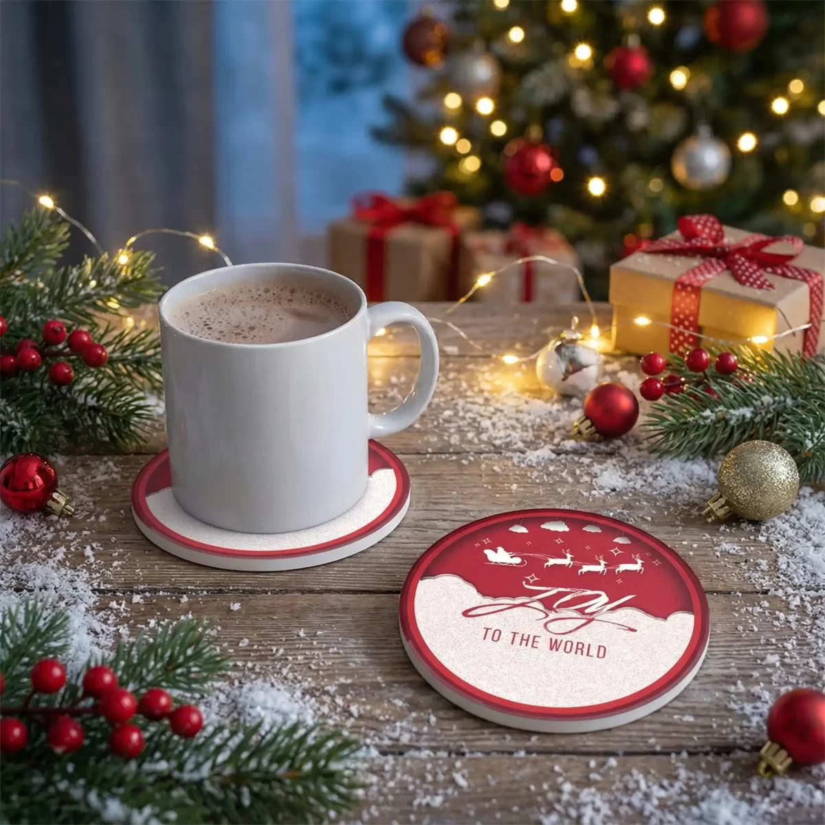 Joy To The World | Round Tile Coasters - Image 4