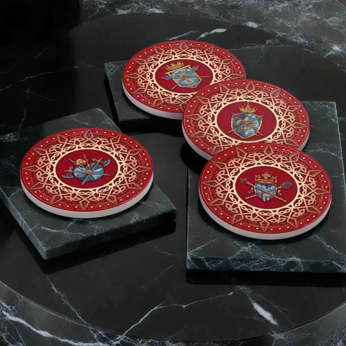 Medieval Design | Round Tile Coasters - Image 4