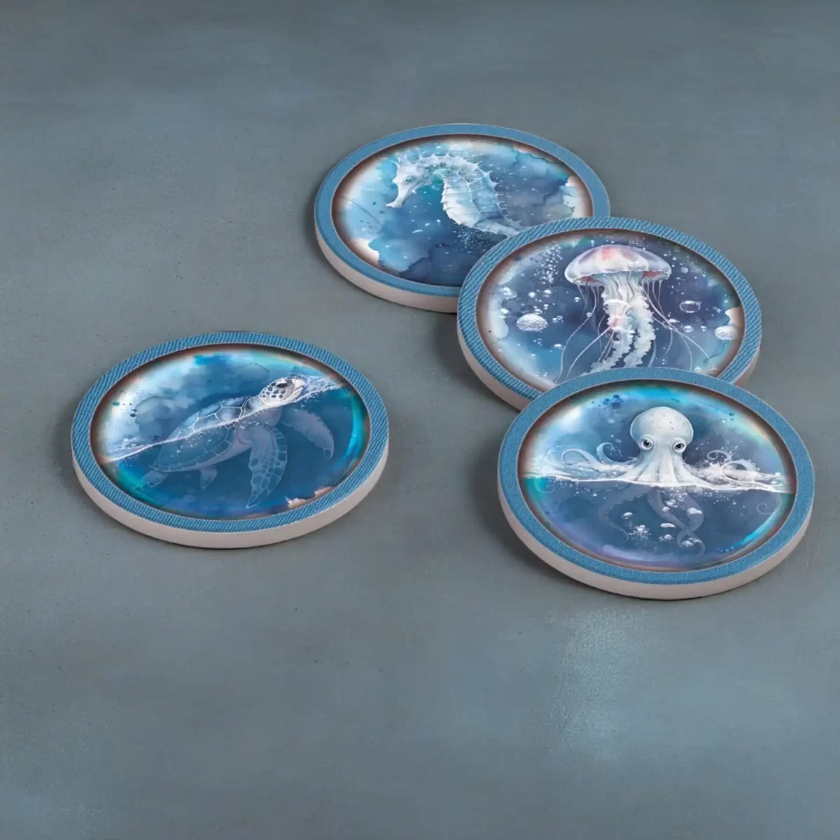 Sea Creatures | Round Tile Coasters - Image 4