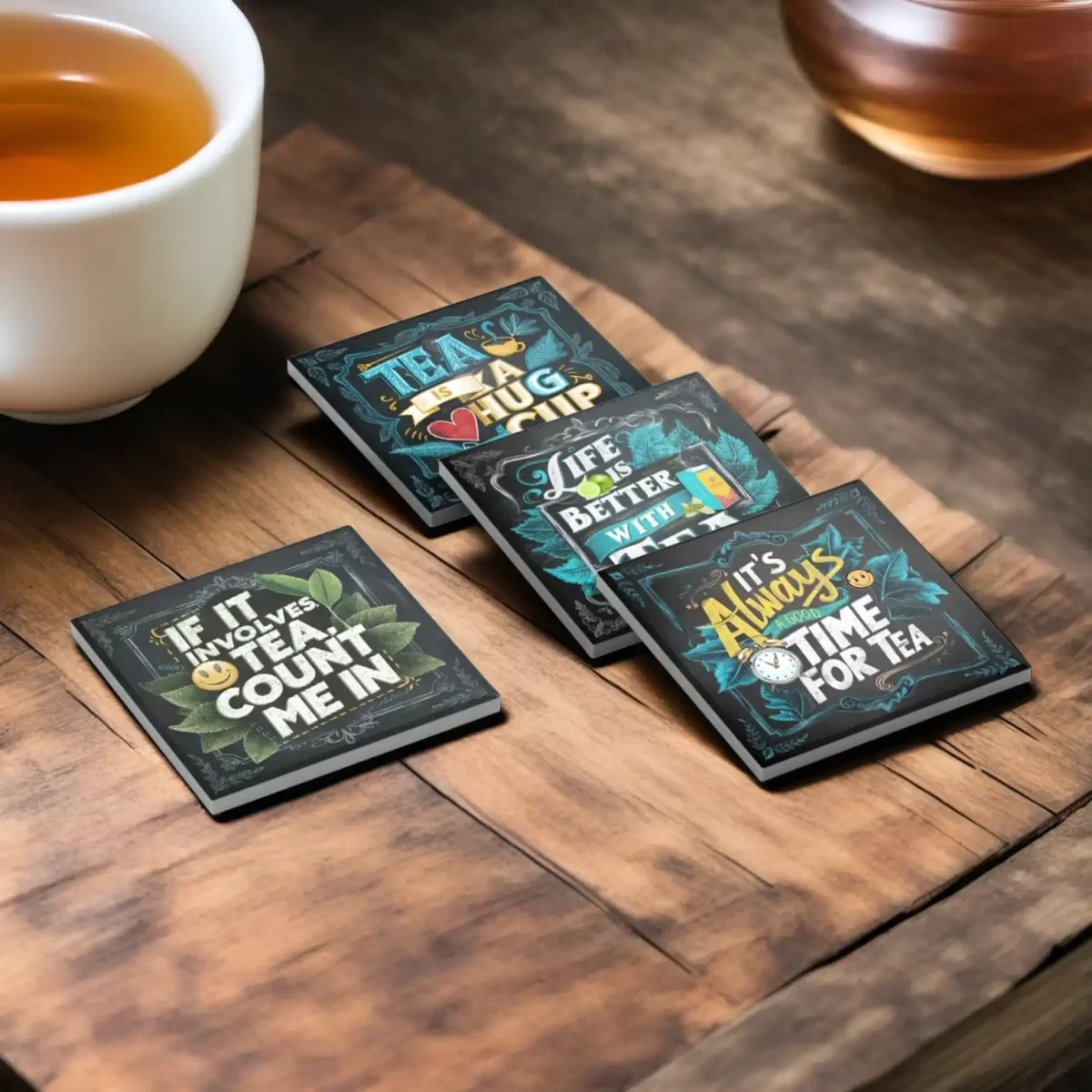 Tea Set | Square Tile Coasters - Image 4