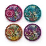 Textured Tulips | Round Tile Coasters
