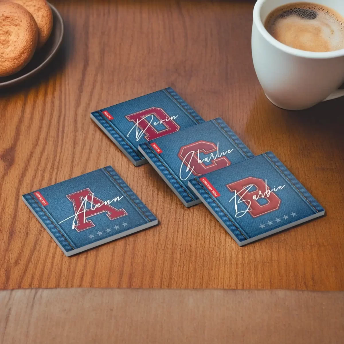 Varsity College Letters v.1 | Square Tile Coasters - Image 4