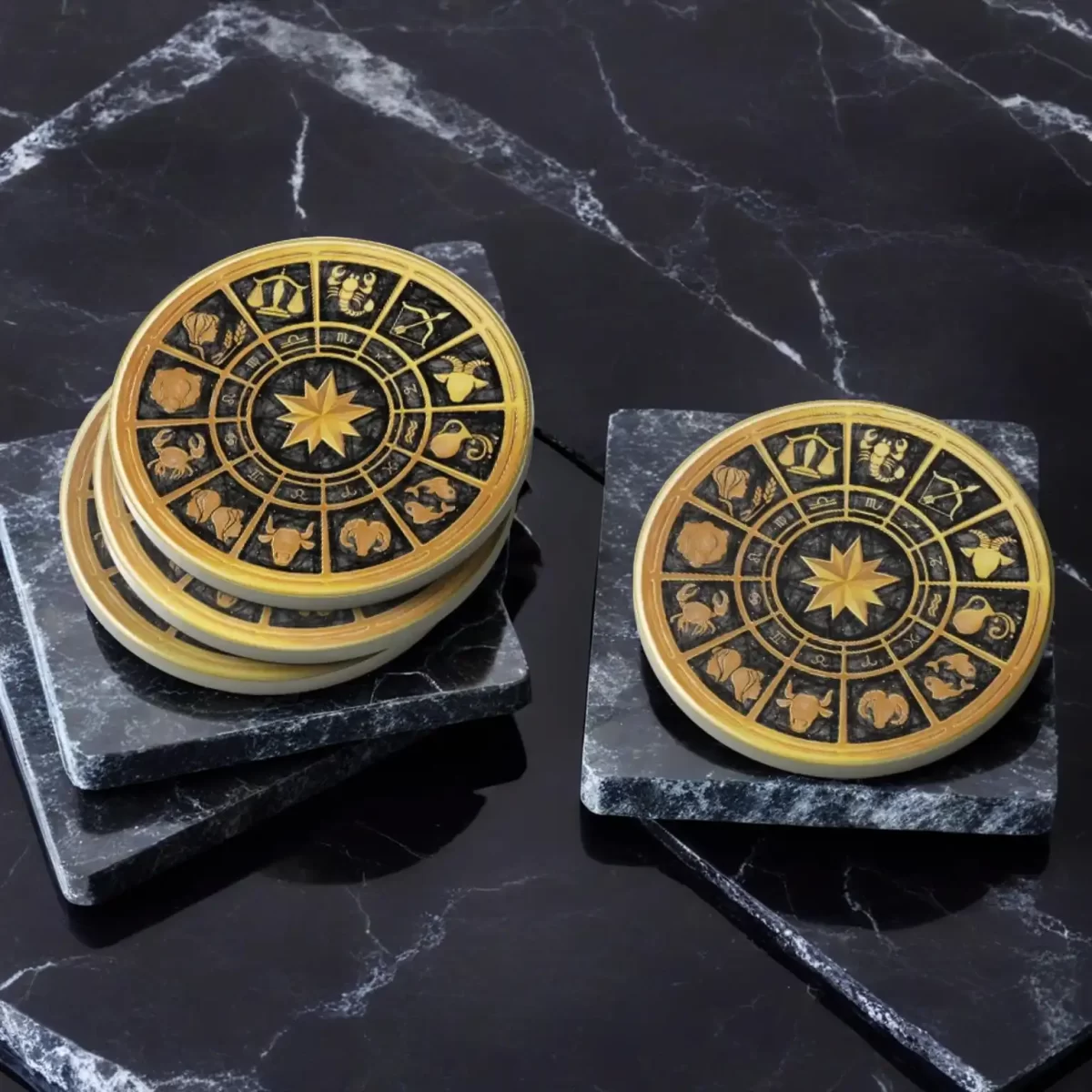 Zodiac Wheel | Round Tile Coasters - Image 4