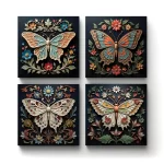Beautiful Butterflies v.2 | Square Tile Coasters