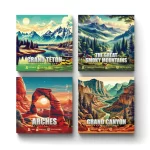 National Parks Series v.2 | Square Tile Coasters