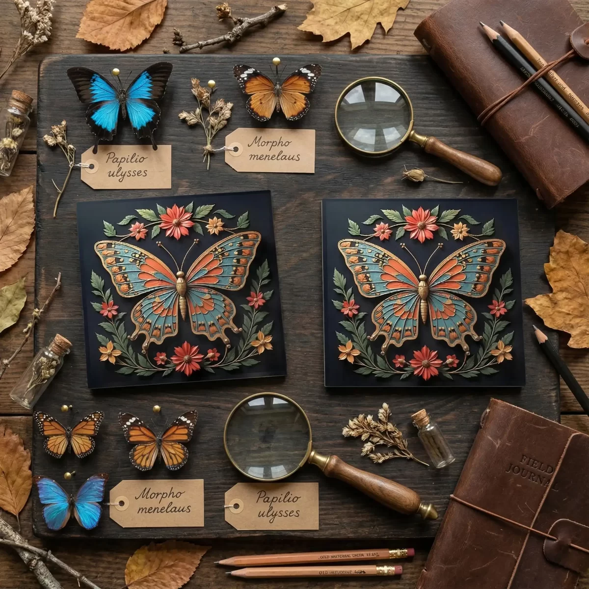 Beautiful Butterflies v.2 | Square Tile Coasters - Image 2