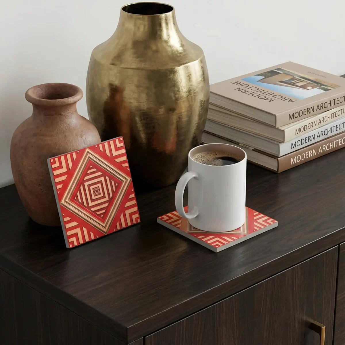 Geometric Creativity v.1 | Square Tile Coasters - Image 2