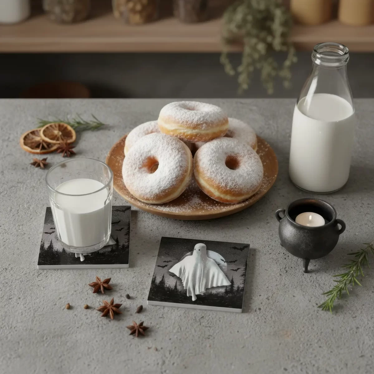 Halloween Ghost Coaster v.1 | Square Tile Coasters - Image 2