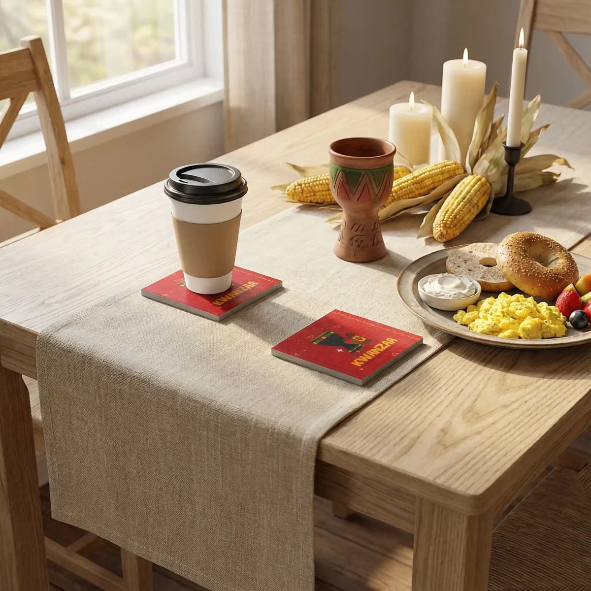 Kwanzaa Multi | Square Tile Coasters - Image 2