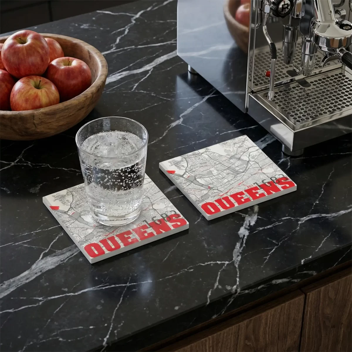 New York Map v.1 | Square Tile Coasters - Image 2