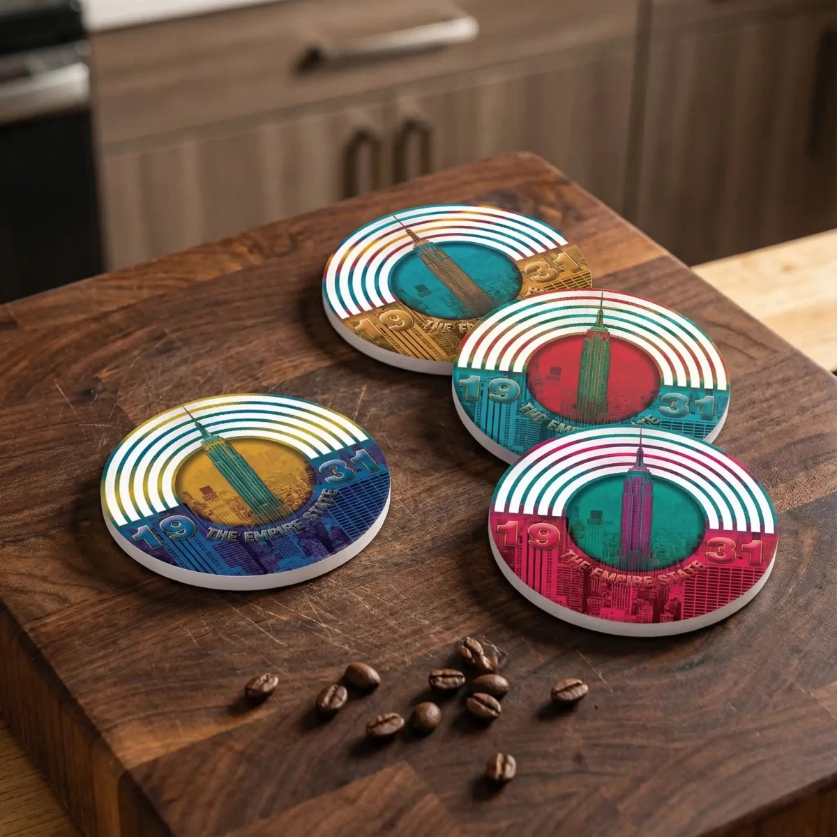 The Empire State Building | Round Tile Coasters - Image 4