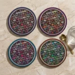 Spiral Spectrum | Round Tile Coasters