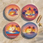 Tropical State of Mind | Round Tile Coasters