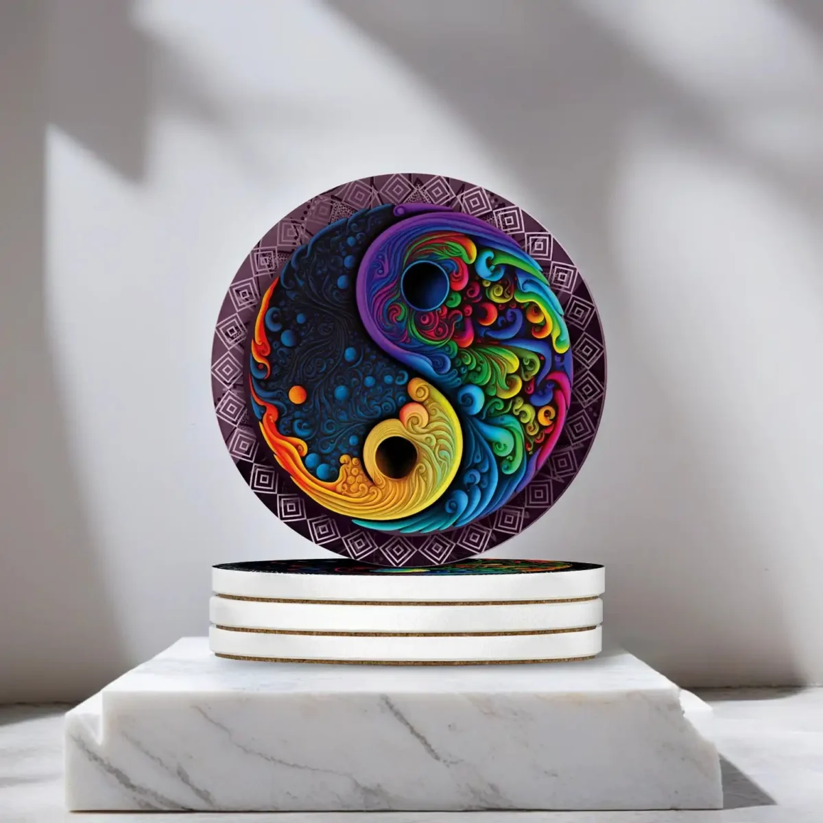 Ying Yang | Round Tile Coasters - Image 4