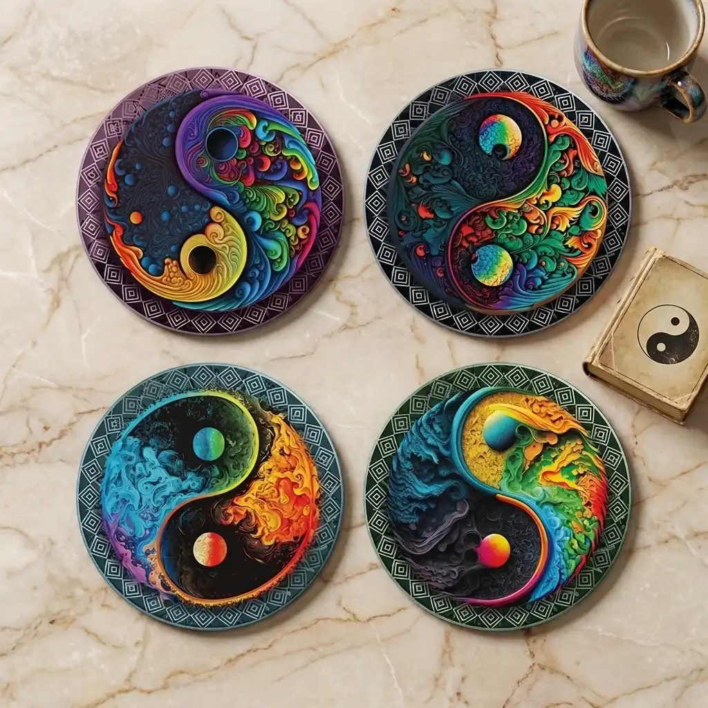 Ying_Yang-A-CRMC-Coaster-RND-No4mat-42-1mai Ying Yang | Round Tile Coasters - Image 1